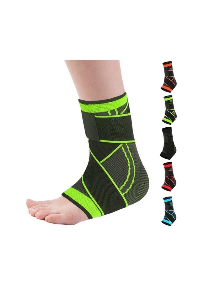Adjustable Compression Ankle Brace with Wrap Socks for Men  Women - Supports Plantar Fasciitis, Achilles Tendon, Sprained Ankles, and Stabilizes Ligaments for Sports Protection (1 Pack) - Image 1